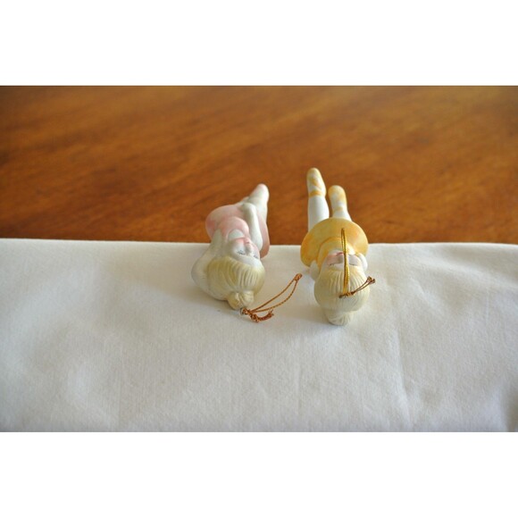Lot of 2 Vintage 1990s Porcelain Bisque Ballerina Ornaments Lillian Vernon 3.75" - Picture 6 of 10